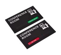 Cartello Sala Riunioni In Uso, Fondo Nero, Lettere Bianche, 1 Pezzo