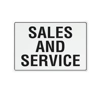 Cartello "Sales And Service", 30,5 x 20,3 cm, in alluminio, riflettente, resistente ai raggi UV, impermeabile, resistente alle intemperie e allo sbiadimento, con 4 fori preforati