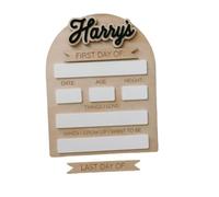 Cartello scolastico per il primo e l'ultimo giorno, in legno, riutilizzabile, cancellabile a secco, decorazione per la casa (legno, 22,5 x 30 cm)