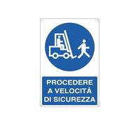 CARTELLI SEGNALATORI - 1971Y - Cartello segnalatore - 50x70 cm - PROCEDERE A VELOCITA' DI SICUREZZA - alluminio - Cartelli Segnalatori - 79820 - Conf. da 1 Pz. - 1971Y