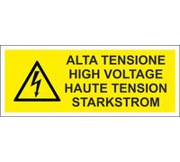 CARTELLO SEGNALETICO - ALTA TENSIONE MULTILINGUE - segnale