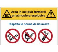 CARTELLO SEGNALETICO -Area in cui può formarsi un'atmosfera- segnale segnaletica
