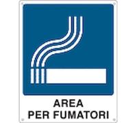 CARTELLO SEGNALETICO - area per fumatori - segnaletica segnale