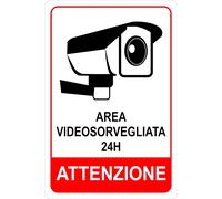 CARTELLO SEGNALETICO - AREA VIDEOSORVEGLIATA H24 - segnale