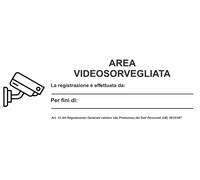 CARTELLO SEGNALETICO - area videosorvegliata - segnale