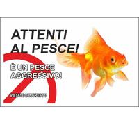 CARTELLO SEGNALETICO - ATTENTI AL PESCE - segnale