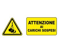 CARTELLO SEGNALETICO - ATTENZIONE AI CARICHI SOSPESI UNI MOD2