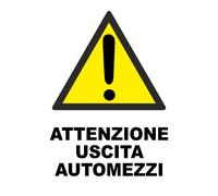 CARTELLO SEGNALETICO - ATTENZIONE USCITA OPERAI - segnale pericolo