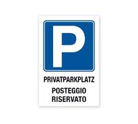 Cartello segnaletico bilingue posteggio riservato