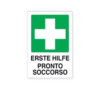Cartello segnaletico bilingue pronto soccorso
