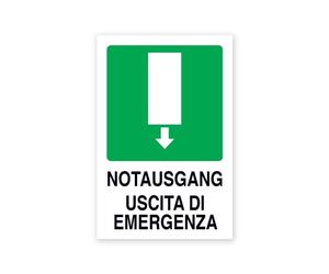 Cartello segnaletico bilingue uscita di emergenza