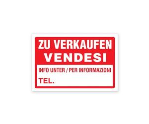 Cartello segnaletico bilingue vendesi per informazioni tel.