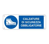 Cartello Segnaletico Calzature di sicurezza obbligatorie - Alluminio 500x700 mm