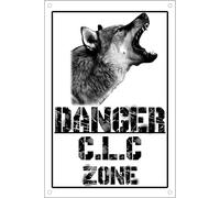 CARTELLO SEGNALETICO - Danger CLC cane lupo cecoslovacco - segnaletica