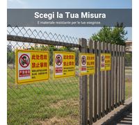 Cartello Segnaletico di Pericolo, Impermeabile e Autoadesivo, segnaletica