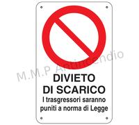 Cartello Segnaletico Divieto di scarico