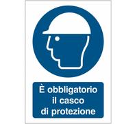CARTELLO SEGNALETICO - È obbligatorio il casco di protezione-segnale segnaletica