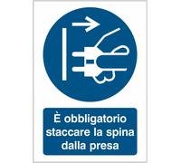 CARTELLO SEGNALETICO - È obbligatorio staccare la spina dalla presa - segnale