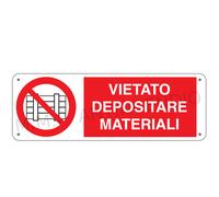 Cartello Segnaletico E' vietato depositare materiali - Alluminio 500x700 mm