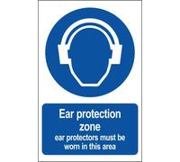 CARTELLO SEGNALETICO - Ear Protection ZoneProtectors Must Be Worn - segnale