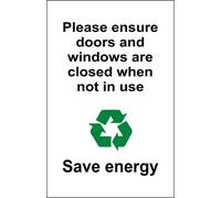 CARTELLO SEGNALETICO - Ensure Doors & Windows are Closed When Not In Us- segnale