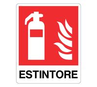 Cartello segnaletico Estintore in alluminio 250x310 mm, resistente e ideale per uso antincendio