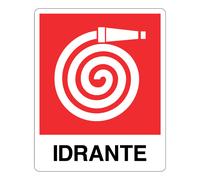 Cartello segnaletico in alluminio Idrante 250x310 mm, per sicurezza antincendio in ambienti pubblici e privati
