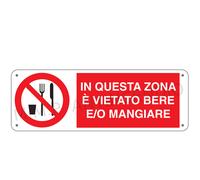 Cartello Segnaletico In questa zona e vietato - Alluminio 330x500 mm