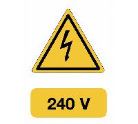 CARTELLO SEGNALETICO ISO - Pericolo elettrico - 240 V - segnale di pericol