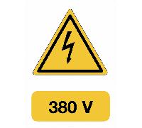 CARTELLO SEGNALETICO ISO - Pericolo elettrico - 380 V - segnale di pericol