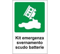 CARTELLO SEGNALETICO - KIT EMERGENZA SVERNAMENTO SCUDO BATTERIE - segnale
