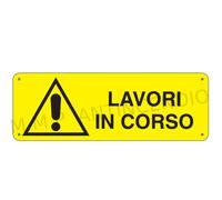 Cartello Segnaletico Lavori in corso - Alluminio 500x700 mm