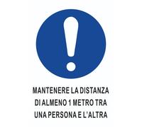 CARTELLO SEGNALETICO - MANTENERE LA DISTANZA DI ALMENO 1 METRO TRA UNA - segnale