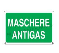 Cartello Segnaletico Maschere antigas