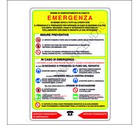Cartello Segnaletico Norme di comportamento in caso di emergenza