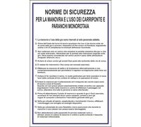 CARTELLO SEGNALETICO - Norme di sicurezza per la manovra e l'uso dei carriponte