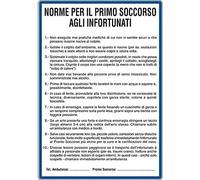 CARTELLO SEGNALETICO - norme per il primo soccorso - segnale segnaletica