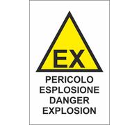 CARTELLO SEGNALETICO - pericolo esplosione danger explosion mod 2 - segnale