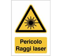 CARTELLO SEGNALETICO - PERICOLO RAGGI LASER - segnale segnaletica