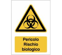 CARTELLO SEGNALETICO - Pericolo Rischio biologico - segnale segnaletica