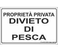 CARTELLO SEGNALETICO - PROPRIETÀ PRIVATA DIVIETO DI PESCA - segnale