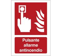 CARTELLO SEGNALETICO - PULSANTE ALLARME ANTINCENDIO ROSSO - segnale