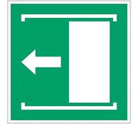 CARTELLO SEGNALETICO QUADRATA ISO 7010 - Porta con apertura scorrevole verso sinistra - Adesivo Extra Resistente, Pannello in Forex, Pannello In Alluminio (ADESIVO 5 CM)