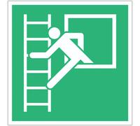 CARTELLO SEGNALETICO QUADRATO - Finestra di emergenza con scala di emergenza