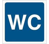 CARTELLO SEGNALETICO QUADRATO - WC sfondo blu - SEGNALETICA SEGNALE