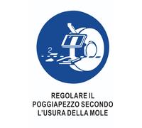 CARTELLO SEGNALETICO - REGOLARE IL POGGIAPREZZO ECONDO L'USURA DELLA M - segnale