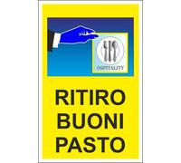 CARTELLO SEGNALETICO - RITIRO BUONI PASTO - segnale