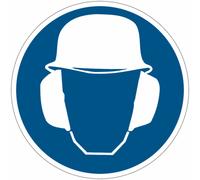 CARTELLO SEGNALETICO ROTONDO - Casco di protezione e cuffia antirumore - segnale
