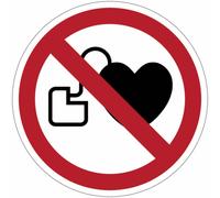 CARTELLO SEGNALETICO ROTONDO - Divieto di accesso ai portatori di pacemaker