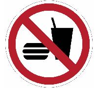 CARTELLO SEGNALETICO ROTONDO - Vietato mangiare e bere